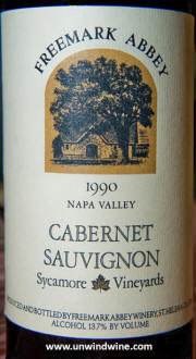 Freemark Abbey Sycamore Vineyard Napa Valley Cabernet 1990