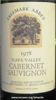 Freemark Abbey Napa Valley Cabernet Sauvignon 1978