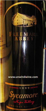 Freemark Abbey Napa Valley Sycamore Vineyard Cabernet Sauvignon 1999