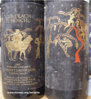 Gundlach Bundschu Rheinfarm Cabernet Sauvignon Reserve 1983 labels