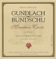Gundlach Bundschu Rheinfarm Vineyard Mountain Cuvee label 