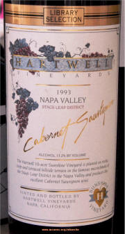 Hartwell Napa Cabernet Sauvignon 1993 label