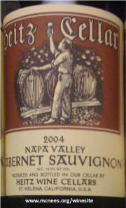 Heitz napa valley cabernet sauvignon 2004 label
