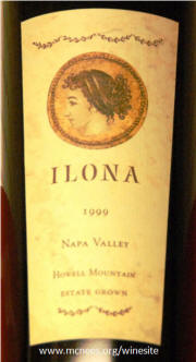 Ilona Howell Mountain Napa Meritage 1999 Label on Rick's WineSite
