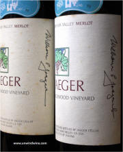 Jaegar Napa Valley Inglewood Vineyard Merlot winemaker signed bottles