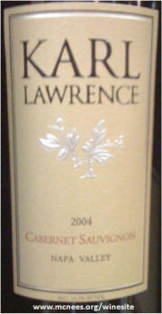 Karl Lawrence napa cab 2004