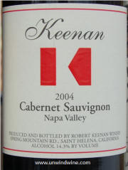 Keenan Spring Mtn Napa Valley Cabernet Sauvignon 2004