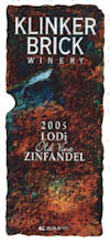 Klinker Brick Old Vine Zinfandel 2005 Label