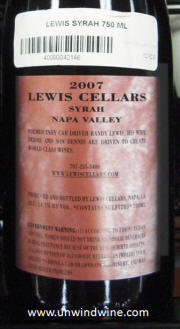 Lewis Cellars Napa Valley Syrah 2007