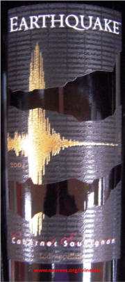 Lodi Vineyards Earthquake Cabernet Sauvignon 2004 label