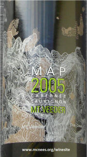 Underground Wine Company Map Mt Veeder Cabernet Sauvignon 2005 label 