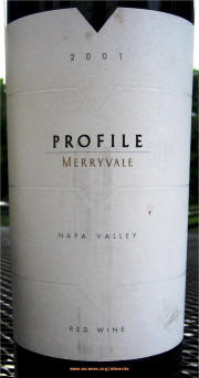 Merryvale Profile 2001 Label on Rick's Winesite on McNees.org