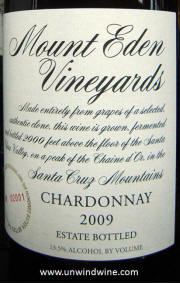 Mount Eden Vineyards Santa Cruz Mtn Chardonnay 2009
