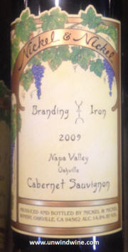 Nickel & Nickel Branding Iron Vineyard Napa Valley Cabernet Sauvignon 2009 Label