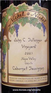 Nickel & Nickel Sullenger Vineyard Napa Valley Cabernet Sauvignon 2003