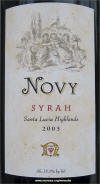 Novy Santa Lucia Highlands Syrah 2003