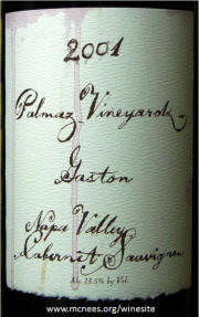 Palmaz Vineyards Gaston Napa Valley Cabernet Sauvignon 2001