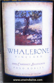 Whalebone Vineyard Paso Robles Cabernet Sauvignon 2005