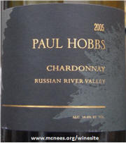Paul Hobbs Russian River Chardonnay 2005 label