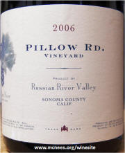 Pillow Road Sonoma Country Vineyard Pinot Noir 2006