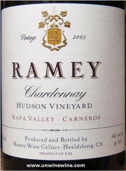 Ramey Carneros Hudson Vineyard Chardonnay 2005 label