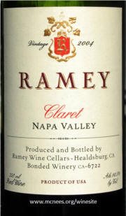 Ramey Napa Valley Claret 2004 Label