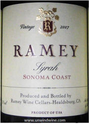 Ramey Syrah Sonoma Coast 2007