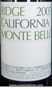 Ridge Monte Bello 2005