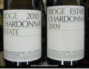 Ridge Monte Bello Estate 2010 & Monte Bello Vineyard 2009 Chardonnays 