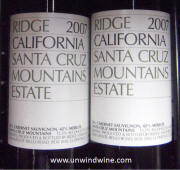 Ridge Vineyards Santa Cruz Mountains Estate Red 2007