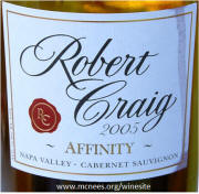 Robert Craig Napa Valley Affinity 2005 Label 