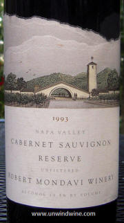Robert Mondavi Reserve Napa Cabernet Sauvignon 1993