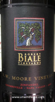Robert Biale Napa Valley R.W. Moore Vineyard Zinfandel 2011