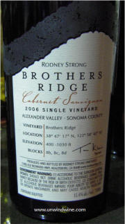 Rodney Strong Brothers Ridge Cabernet Sauvignon 2006