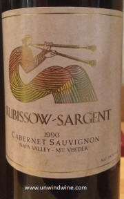 Rubissow-Sargent Napa Valley Mt Veeder Cabernet Sauvignon 1990