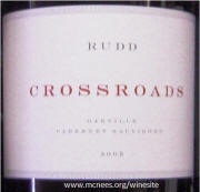 Rudd Crossroads Oakville Napa Valley Cabernet Sauvignon 2005 label