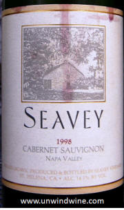 Seavey Napa Valley Cabernet Sauvignon 1998 Label
