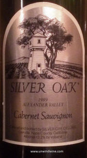Silver Oak Cellars Alexander Valley Cabernet Sauvignon 1989 Magnum