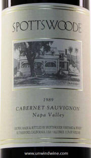 Spottswoode Napa Valley Cabernet Sauvignon 1989