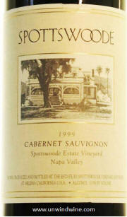 Spotteswoode Estate Napa Valley Cabernet Sauvignon 1999
