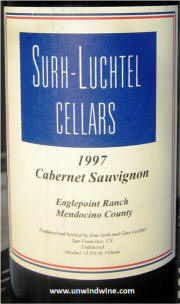 Suhr Luchtel Cellars Eaglepoint Ranch Mendocino County Cabernet Sauvignon 1997