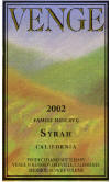 Venge Family Reserve Syrah 2002 Label