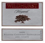 Wildhurst Lake County Cabernet Sauvignon 2004 Label