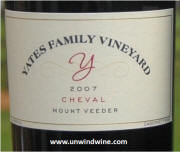 Yates Family Vineyard & Winery 'Cheval' Mt Veeder Cabernet Franc 2007