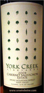 York Creek Spring Mtn Cabernet Sauvignon 2004