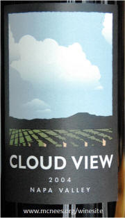 Cloudview Napa Cabernet 2004 label on McNees.org/winesite