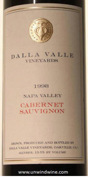 Dalla Valle napa valley cabernet sauvignon 1998