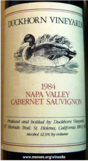 Duckhorn Napa Valley Cabernet Sauvignon 1984