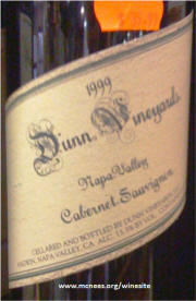 Dunn Vineyards Napa Valley Cabernet Sauvignon 1999