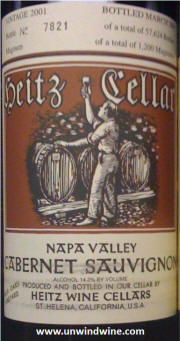 Heitz Cellars Bella Oaks Vineyard 2001 Napa Valley Cabernet Sauvignon 